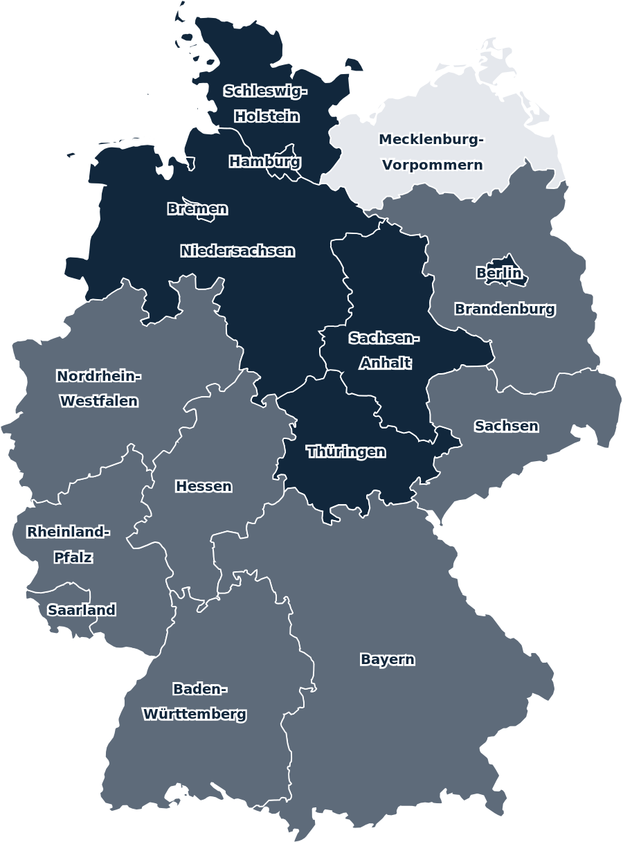 Deutschlandkarte: Hundehaftpflicht-Versicherungspflicht je Bundesland